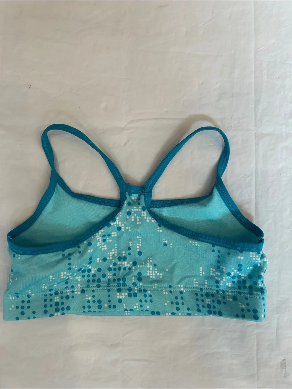 Old Navy Teal & Aqua Girls' Dot-Print Sports Bra